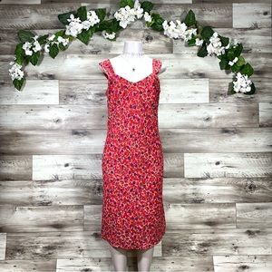 Jonathan Martin Vintage 90s y2k floral midi chiffon dress size M girly coquette